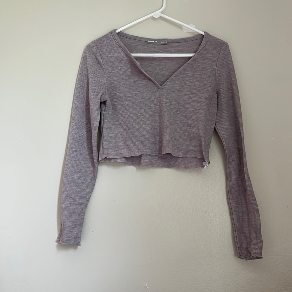Light Purple Cropped Long Sleeve